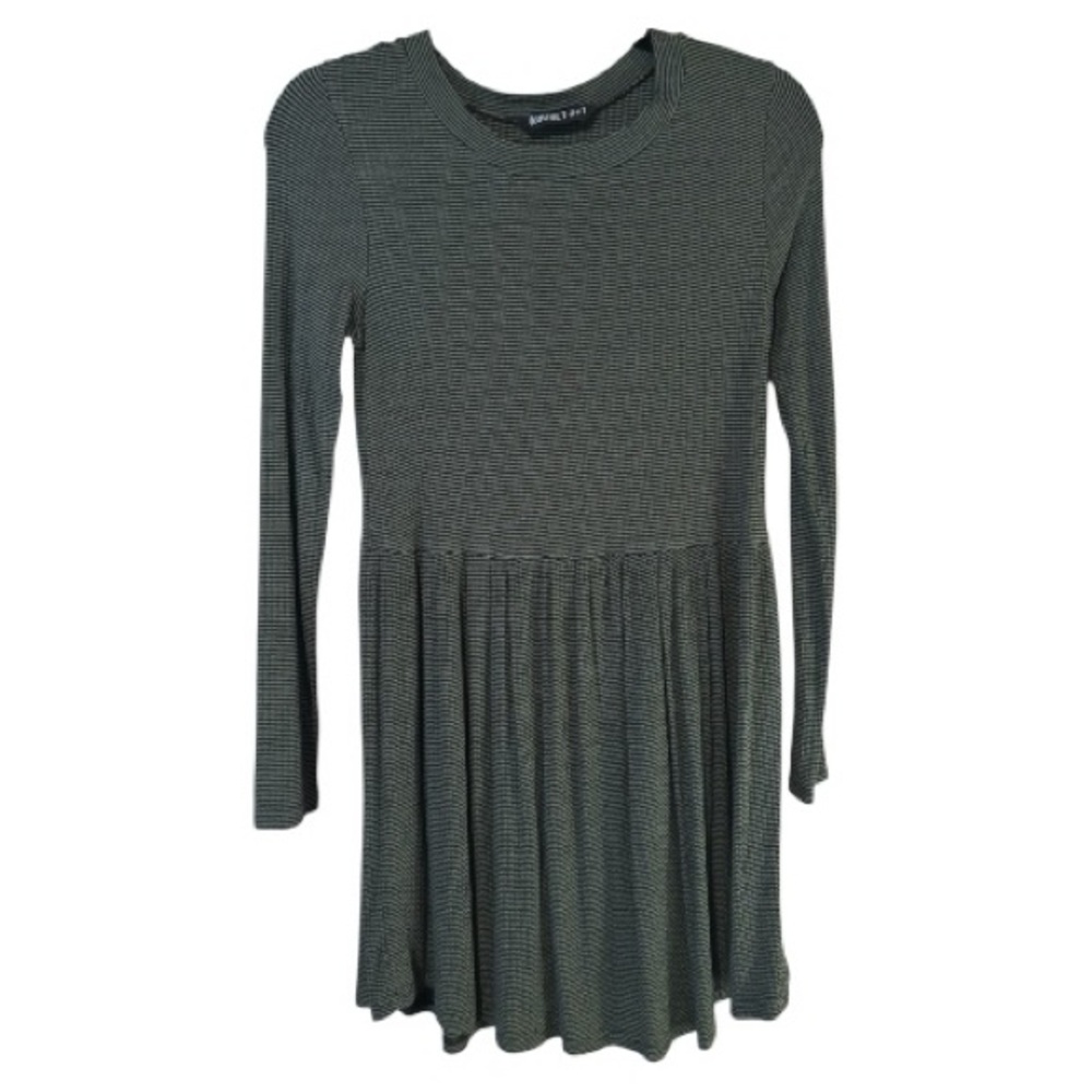 Audrey 3+1 Olive Striped Long Sleeve Dress